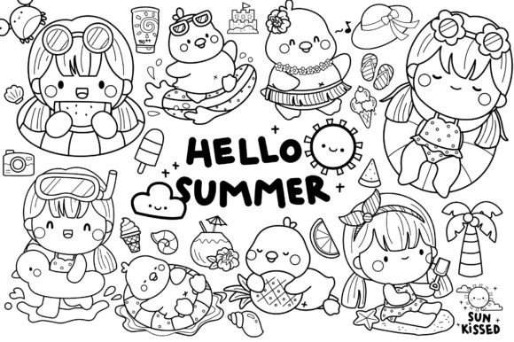 Download Cute Duck and Girl Clipart - Cute Summer - Art Collection