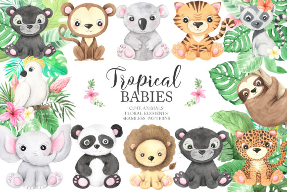 Download Watercolor Tropical Animals Clipart - Art Collection