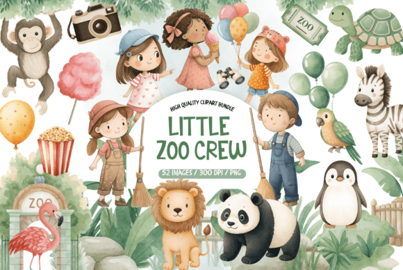 Download Little Zoo Animal Clipart Set - Art Collection