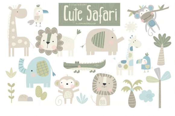 Download Cute Safari Clipart Set - Art Collection