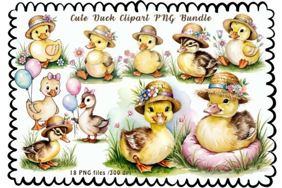 Download Cute Duck Clipart PNG Bundle, Baby Duck - Art Collection