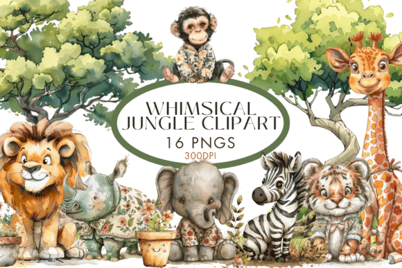 Download Whimsical Safari Watercolour Clipart PNG - Art Collection