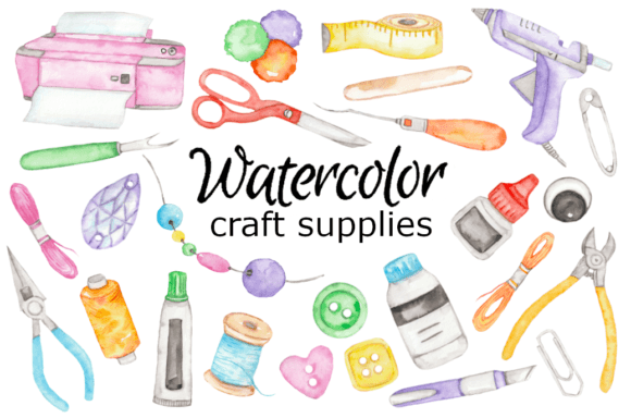 Download Craft Supply Watercolor Clipart Cricut - Art Collection