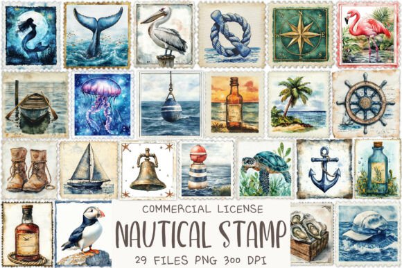 Download Nautical Vintage Stamp Clipart - Art Collection