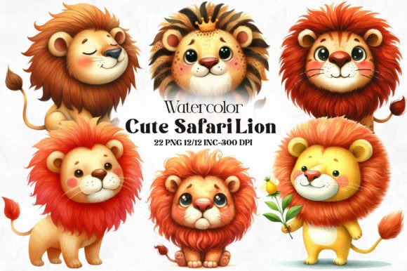 Download Watercolor Cute Safari Lion Clipart - Art Collection