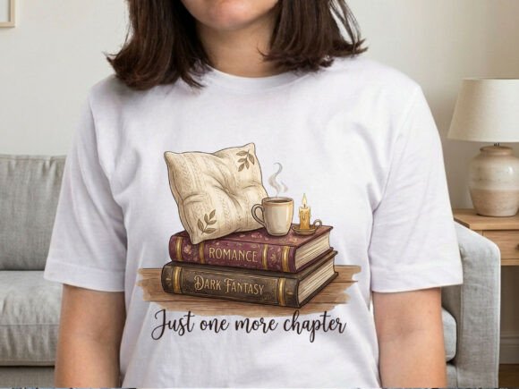 Download Fantasy Stacked Book Cozy Art Tshirt Png - Art Collection
