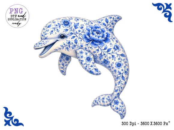 Download Chinoiserie Ocean Dolphin Clipart PNG - Art Collection