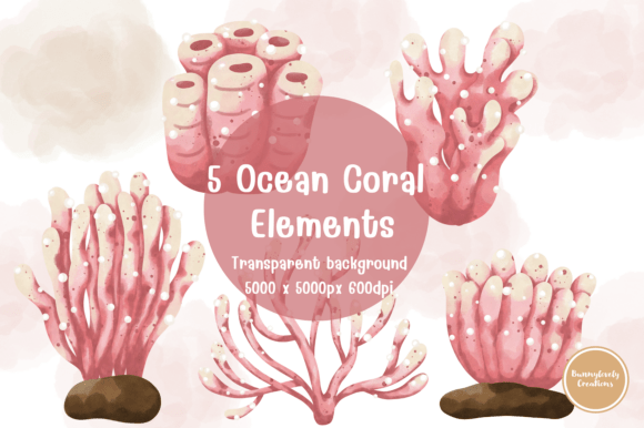 Download Watercolor Pink Coral Clipart Set - Art Collection