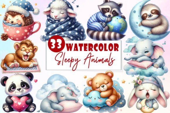 Download Sweet Dreams Sign,Sleepy Animals Clipart - Art Collection