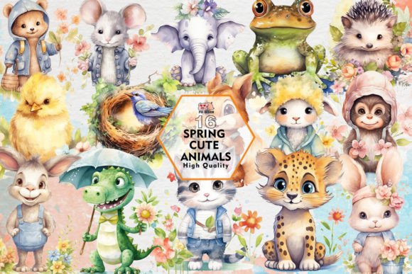 Download Spring Cute Animals Sublimation Clipart - Art Collection