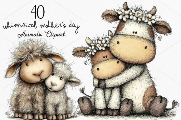 Download Whimsical Mother's Day Animals Clipart - Art Collection