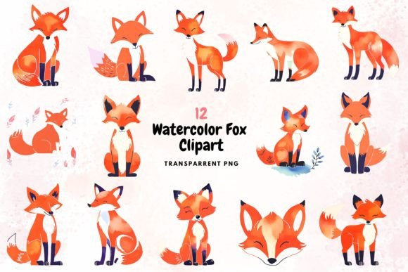 Download Watercolour Fox Clipart PNG - Art Collection
