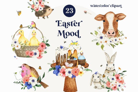 Download Easter Spring Animal Watercolor Clipart - Art Collection