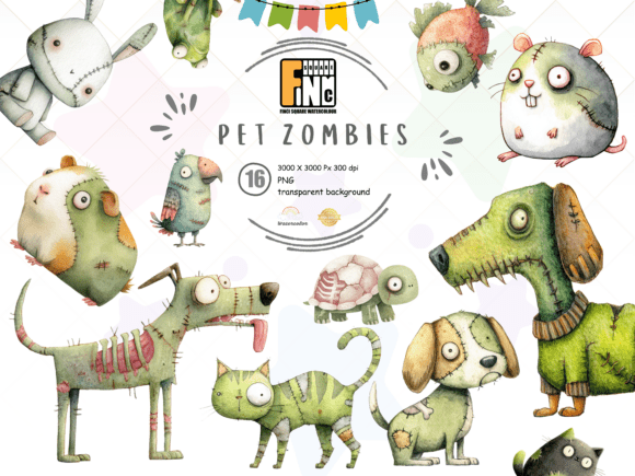 Download Zombie Pets Clipart PNG | Cute Halloween - Art Collection