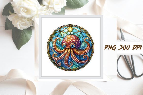 Download Stained Glass Octopus Sublimation Art - Art Collection