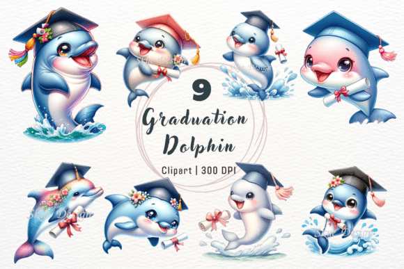 Download Watercolor Graduation Dolphin Clipart - Art Collection