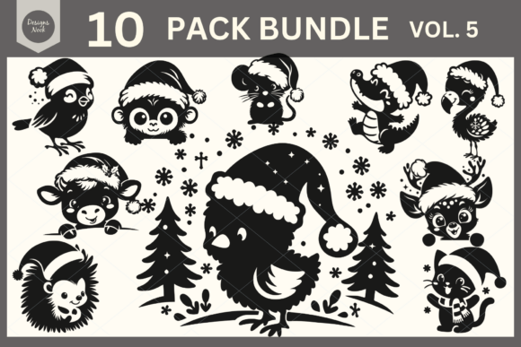 Download Santa Animals SVG Clipart Silhouette PNG - Art Collection