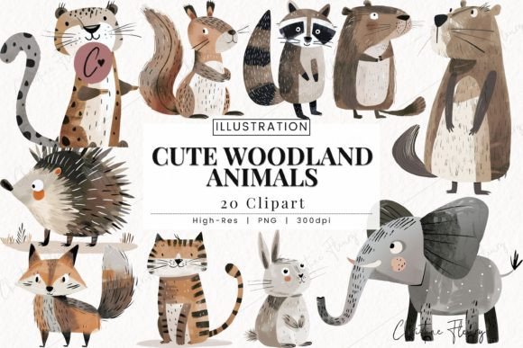 Download Cute Woodland Animals Clipart - Art Collection