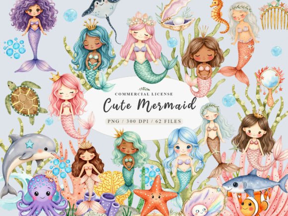 Download Watercolor Pastel Baby Mermaid Clipart, - Art Collection
