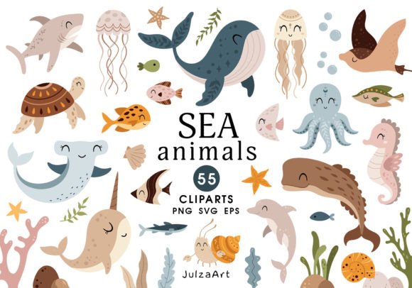 Download Sea Animals Clipart, Undersea World Svg - Art Collection