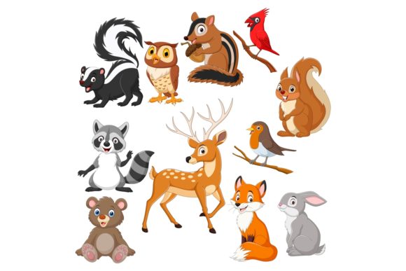 Download Cartoon Autumn Forest Animal Bundle - Art Collection