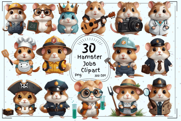 Download 30 Cute Hamster Jobs Clipart - Art Collection
