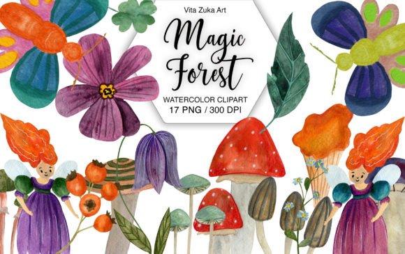 Download Watercolor Magic Forest Clipart - Art Collection