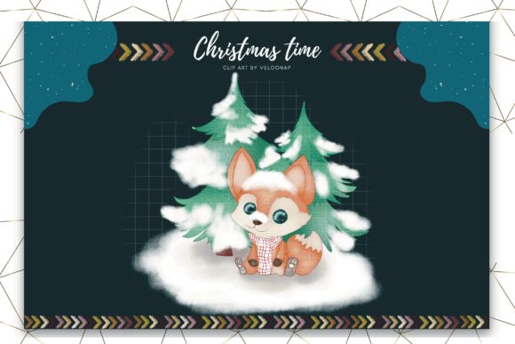 Download Watercolour Baby Fox Cristmas Clipart - Art Collection
