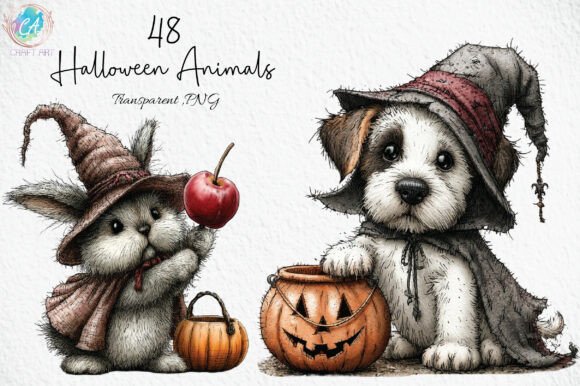 Download Cute Halloween Animals PNG Clipart - Art Collection
