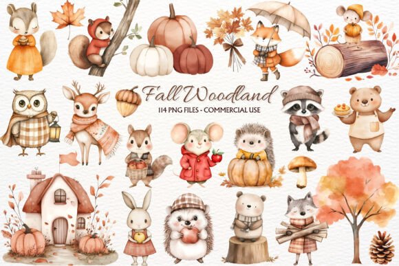 Download Fall Woodland PNG Autumn Animals Clipart - Art Collection