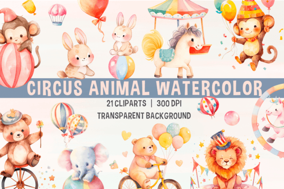 Download Circus Animal Watercolor Clipart - Art Collection