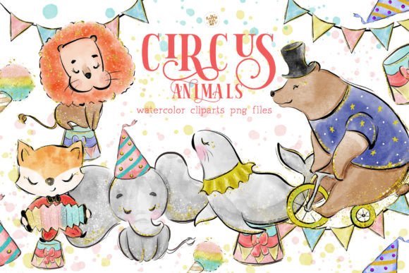 Download Circus Animal Watercolor Cliparts - Art Collection