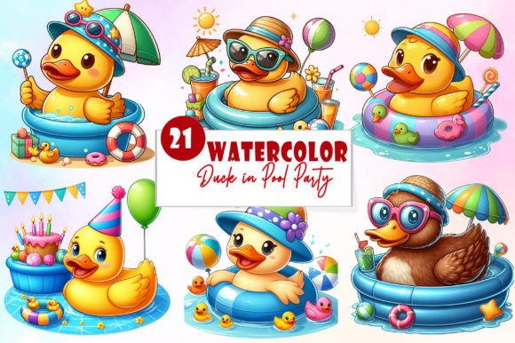 Download Duck in Pool Party Clipart Bundle - Art Collection