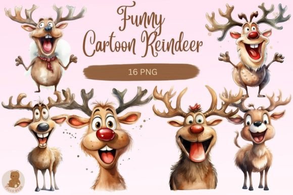 Download Funny Cartoon Reindeer Clipart - Art Collection