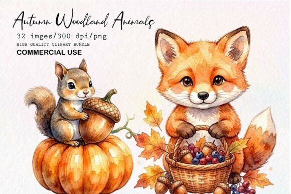 Download Autumn Woodland Animals Clipart Bundle - Art Collection