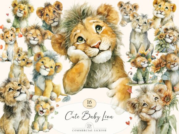 Download Cute Baby Lion Clipart - Art Collection