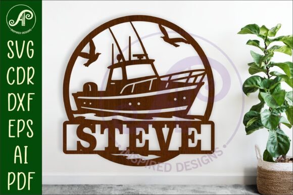 Download Fishing Boat Name Wall Art Sign, SVG - Art Collection