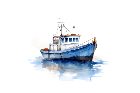 Download Watercolor Fishing Boat Clipart - Art Collection