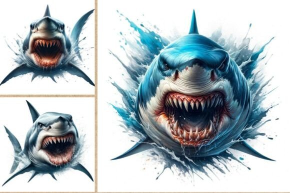 Download Angry Shark Clipart Bundle | 12 JPEG - Art Collection