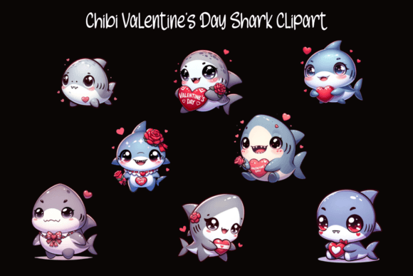 Download Chibi Valentine’s Day Shark Clipart - Art Collection
