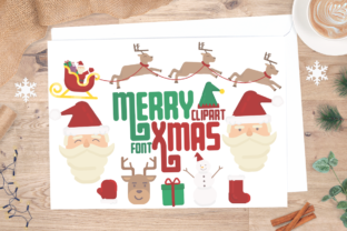 Download Merry Xmas Clipart + Font - Art Collection
