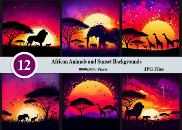 Download African Animals and Sunset Backgrounds - African Collection