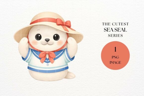 Download Cute Seal Sailor Clipart PNG - Art Collection