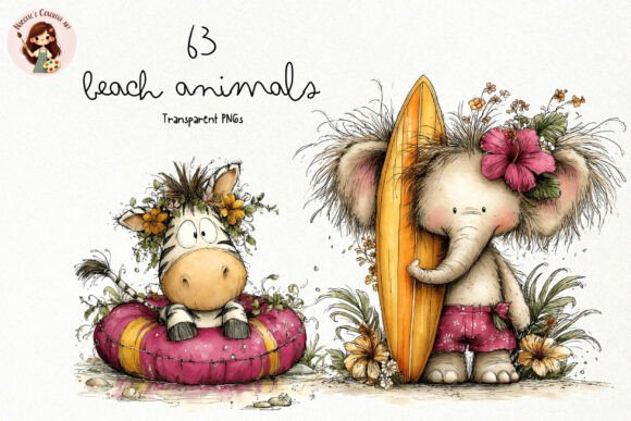 Download Cute Beach Animals PNG Clipart - Art Collection