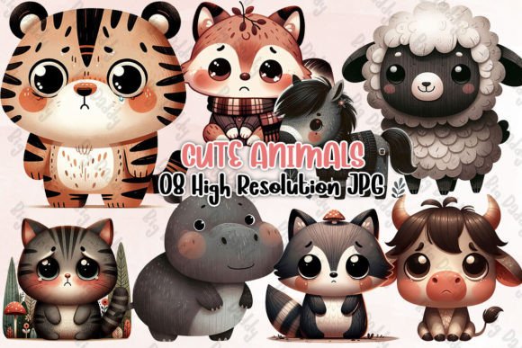 Download Cute Animals Sublimation Clipart PNG - Art Collection