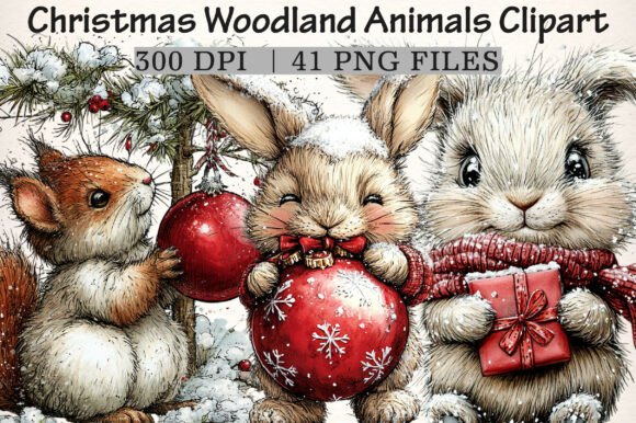 Download Christmas Woodland Animals Clipart - Art Collection