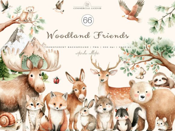 Download PNG Woodland Friends Clipart - Art Collection