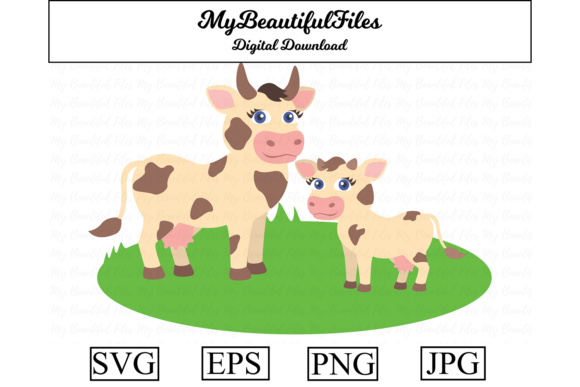 Download Cow and Calf Clipart Illustration - Art Collection
