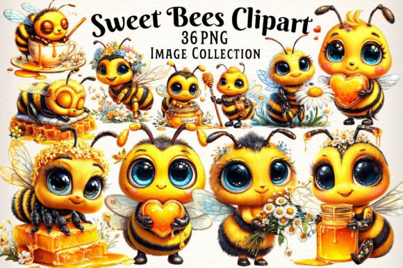 Download Sweet Bees Clipart, Cute Bee Clipart - Art Collection