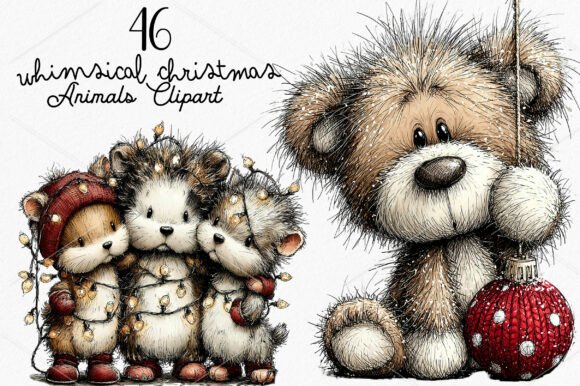 Download Whimsical Christmas Animals Clipart - Premium Resources